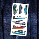 Pico - Tatouages temporaires - Les bateaux et motomarines