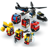Lego - City - Hélicoptère, camion pompier & sous-marin modulable