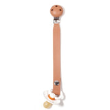 BULLE - Silicone pacifier clip - Leather
