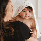 Perlimpinpin - Serviette de bain à capuchon en bambou - Souris