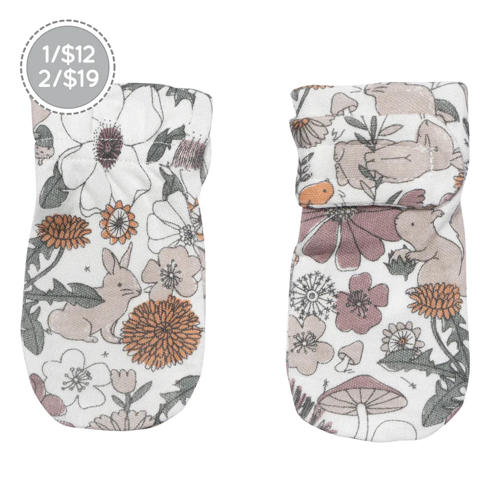 Perlimpinpin - Mitaines nouveau-né en Bambou - Jardin Floral