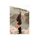 Rose Maternité - Robe Lolita - Fleurs Noir & Rose