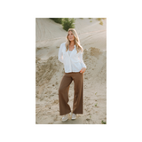 Rose Maternité - Pantalon à jambes larges - Moka Mousse