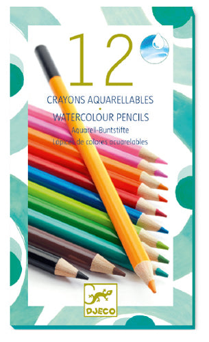 Djeco - 12 crayons aquarellables