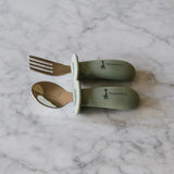Micasso & Co. - Ensemble cuillère et fourchette en silicone et métal