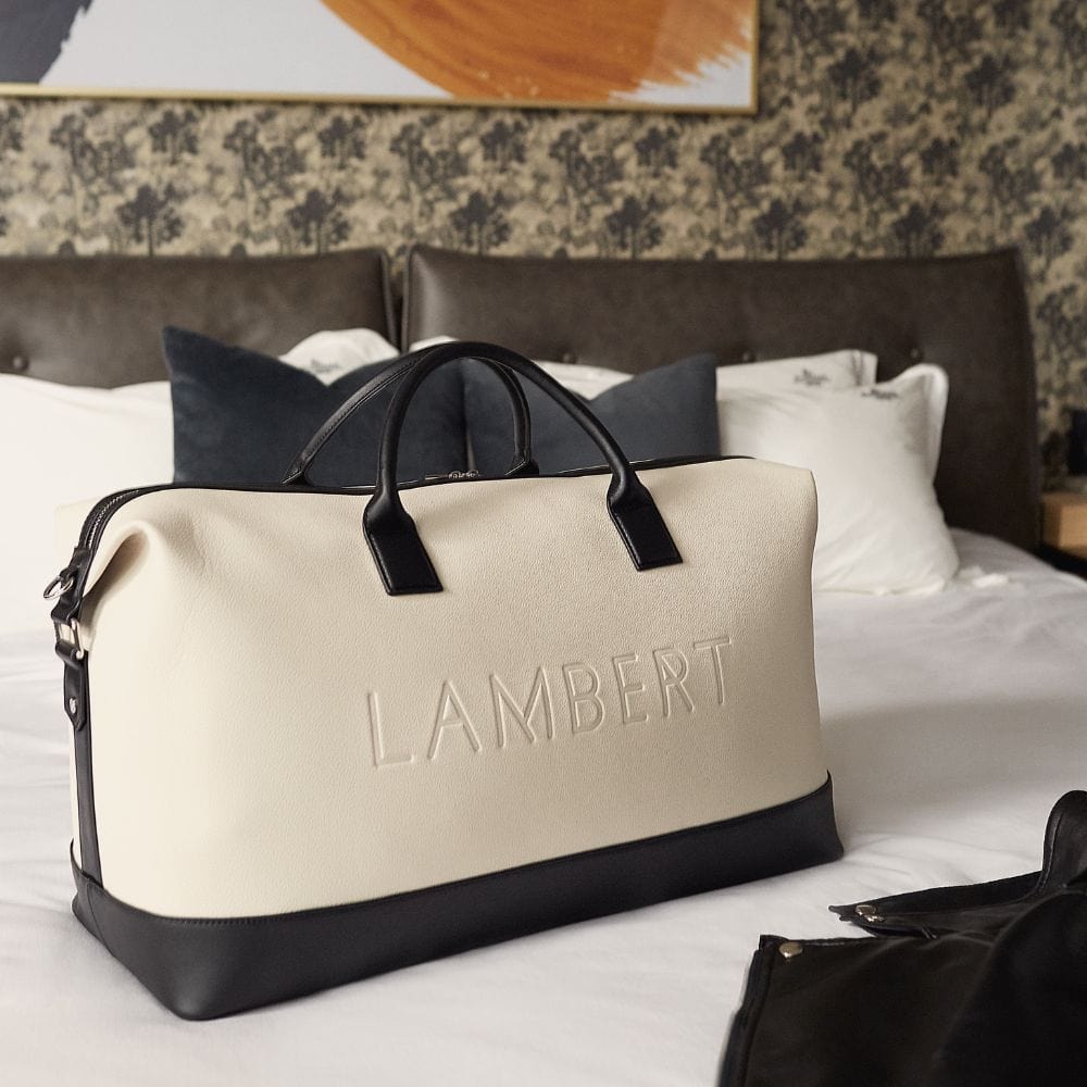 Le June - Sac de voyage fourre-tout en cuir vegan oyster mix