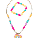 Rainbow Love Necklace and Bracelet Set