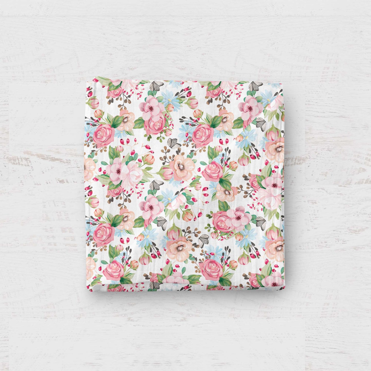 Bébé ô Chaud - Mousseline de Bambou - Papillon Fleuri