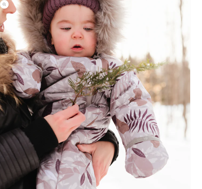 Habit de neige 1 piece pour bebe Feuilles Perlimpinpin Grenier des Petits
