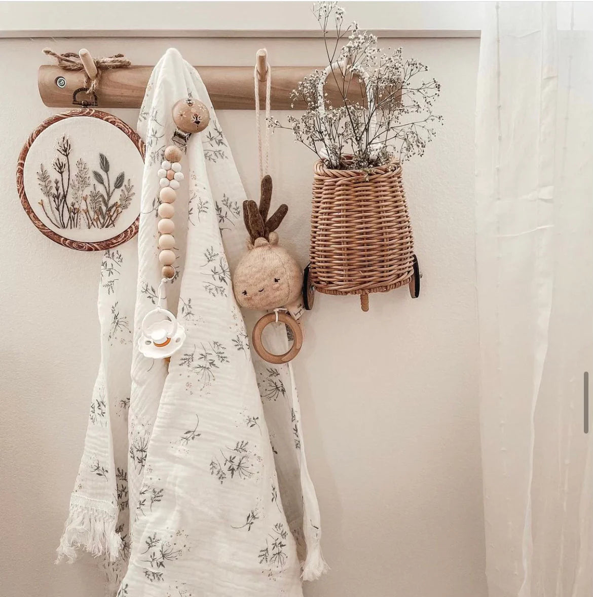 Mousseline en coton biologique avec franges