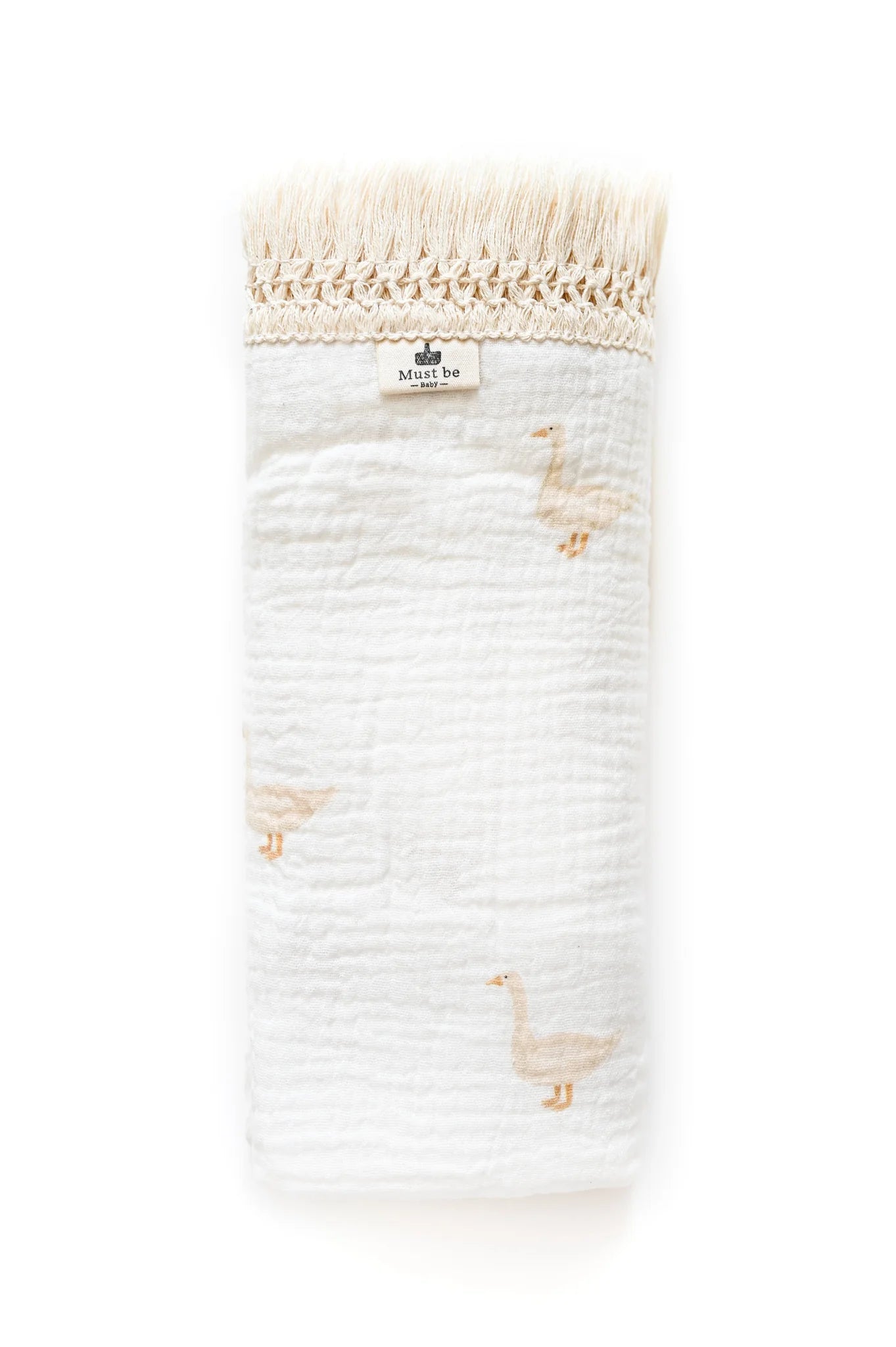 Mousseline en coton biologique avec franges