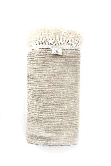 Mousseline en coton biologique avec franges