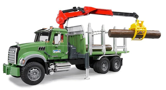 Bruder - Camion de transport de bois Granite MACK avec trois troncs d'arbre