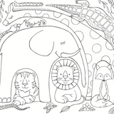 Funny Mat - Puzzle Placemat 12pcs to color