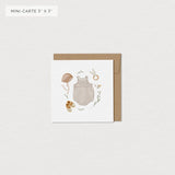 Mimosa - Carte de souhait- Mini - Trousseau de naissance