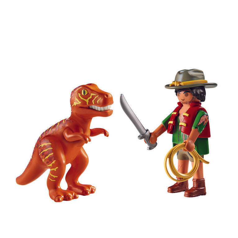 Duo Aventurier et tyrannosaure