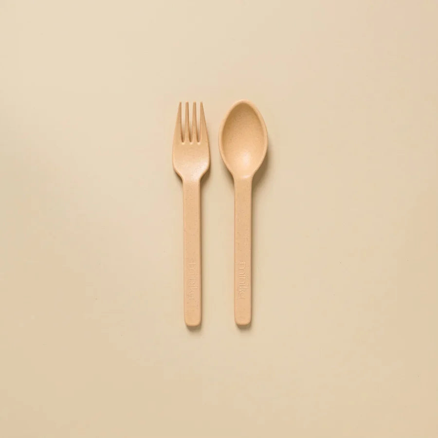 Ensemble d'ustensiles en paille de blé