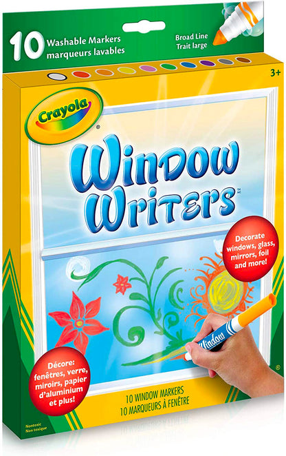 Crayola - 10 marqueurs à fenêtre lavable