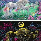 Ravensburger - Casse-tête - Licornes au clair de lune - Color star - 100pcs