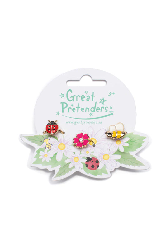 Garden ladybug ring set (3 pcs)