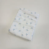 Oops - Mousseline de bambou-coton - Rétro Petite fleur bleue