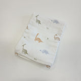 Oops - Mousseline de bambou-coton - Dinosaures minimaliste