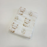 Oops - Mousseline de bambou-coton - Chat et herbes
