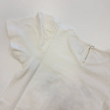 Creamie - T-Shirt SS - Crème/Fleurs Bleues