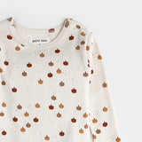 First by Petit Lem - Pyjama cotelé 2 pièces - Avoine - Citrouilles