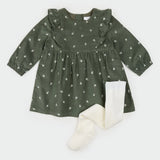 First by Petit Lem - Ensemble robe en velours cotelé - Fleurs Rétro