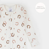Firsts by Petit Lem - Pyjama cotelé convertible 1 pièce - Blanc Antique - Fers à cheval
