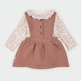 First by Petit Lem - Ensemble robe salopette matelassée - Terracotta Floral