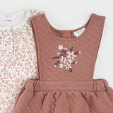 First by Petit Lem - Ensemble robe salopette matelassée - Terracotta Floral