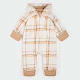 Petit Lem - Combinaison en sherpa - Carreaux taupe