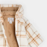 Petit Lem - Combinaison en sherpa - Carreaux taupe