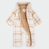 Petit Lem - Combinaison en sherpa - Carreaux taupe