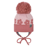 Perlimpinpin - Tuque d'hiver à oreilles en acrylique - Fleurs Seashell/Punch