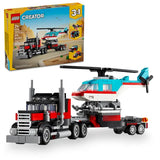 Lego - Creator - Camion à plateau avec hélicoptère