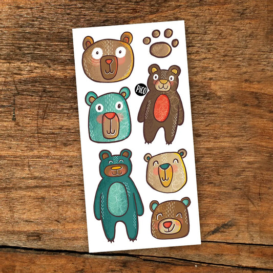 Pico - Temporary tattoos - Smiling bear cubs