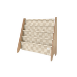 3 Sprouts - Porte-livres pour enfants en tissu recyclé - Damier Beige