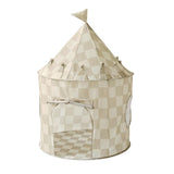 3 Sprouts - Tente de jeu Castle en tissu recyclé - Damier Beige