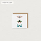 Mimosa - Carte de souhait- Mini - Papillons