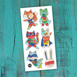 Pico - Tatouages temporaires - Super-héros animaux