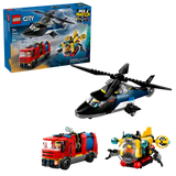 Lego - City - Hélicoptère, camion pompier & sous-marin modulable