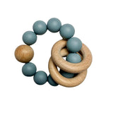 Pekaboo - Jouet de dentition - Anneau Bois gris bleu