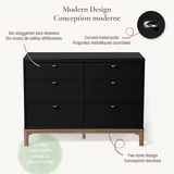 Little Seeds - 6 Drawer Dresser - Laurel - Black