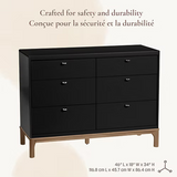 Little Seeds - 6 Drawer Dresser - Laurel - Black