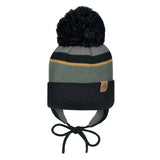 Perlimpinpin - Tuque d'hiver à oreilles en acrylique - Noir/Ardoise/Armée/Miel