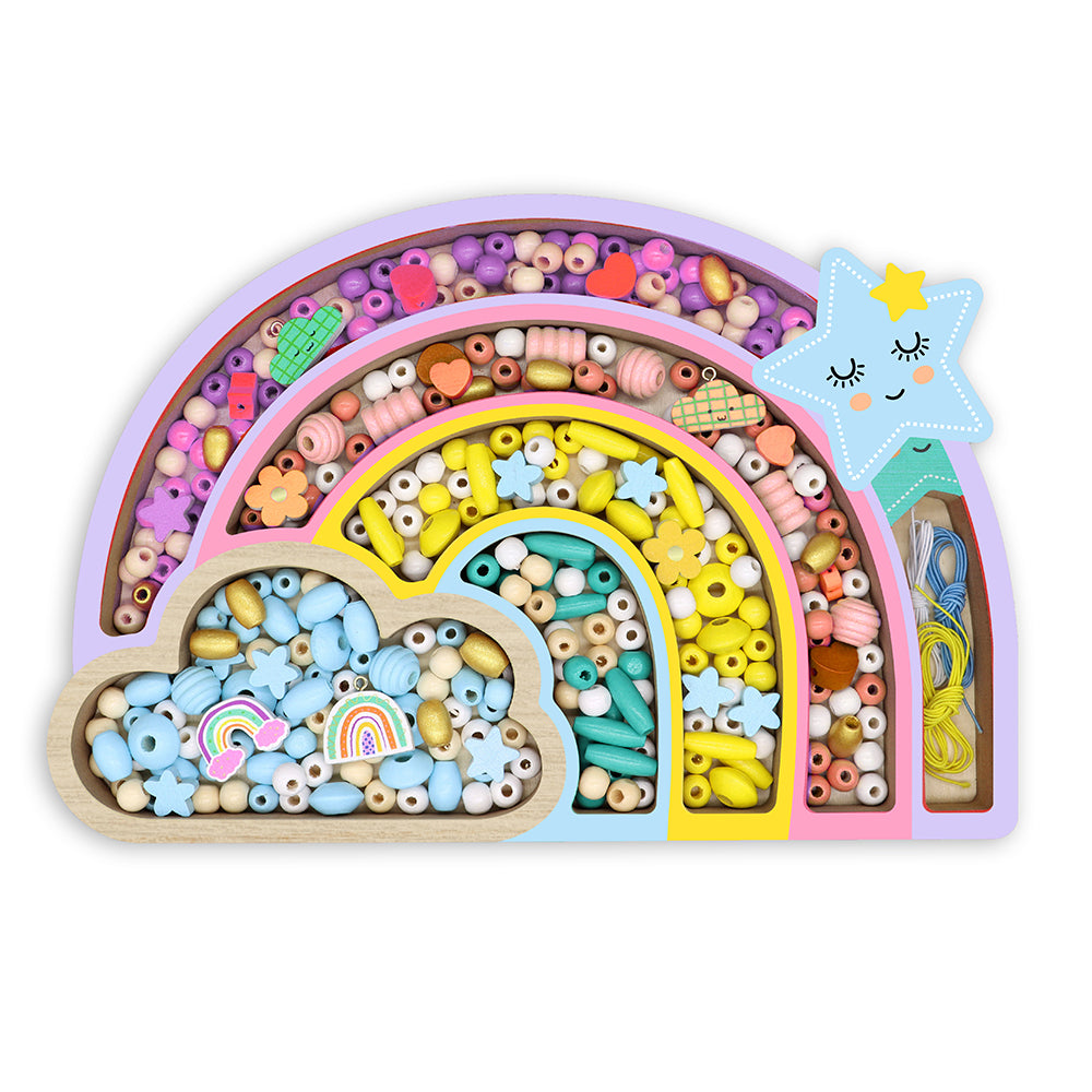 Sycomore - Coffret perles en bois arc-en-ciel 400 pcs
