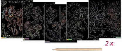 Sycomore - Artissimo - 10 tableaux à gratter - Chevaux et Licornes